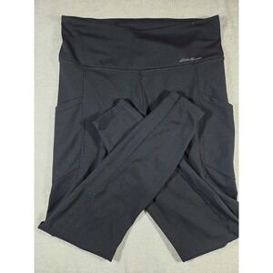 Eddie Bauer Women's Trail Tights Medium Black Hiking Performance Pockets